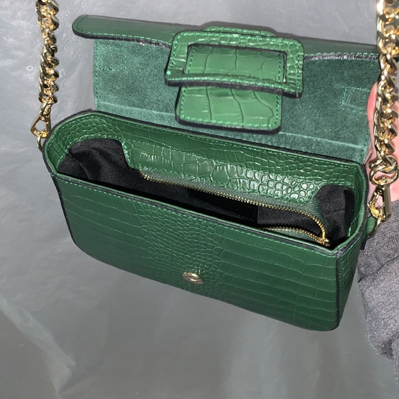 New Cheval Firenze Beatrice Made In Italy Leather Croc Embossed Crossbody - Picture 10 of 15